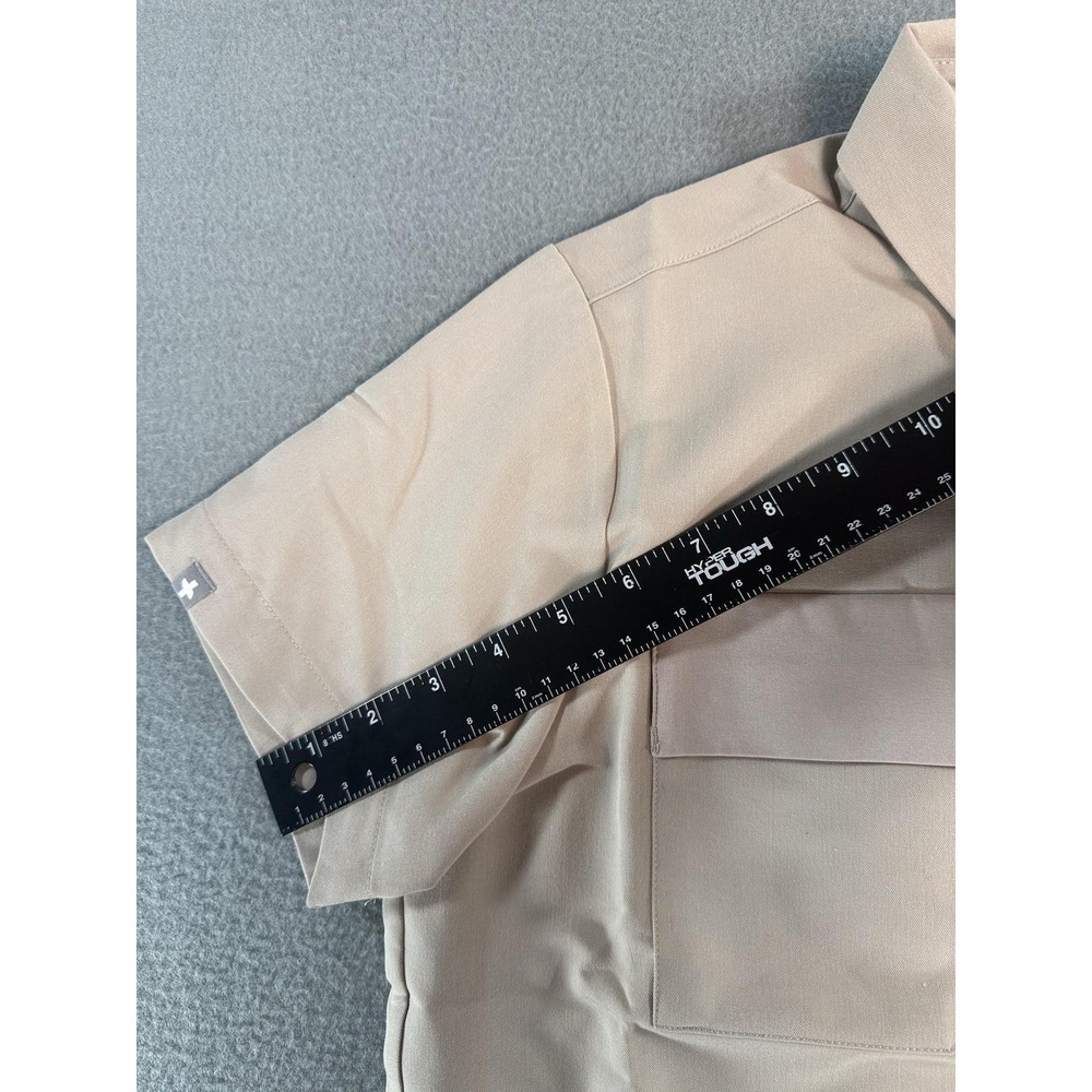 FIGS Saiya Classic Cargo Polo Shirt Womens XXS Beige Short Sleeve Scrub Top NWT‎ - Picture 6 of 10